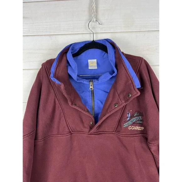 Vintage Steamboat BAC Sweatshirt Mens Large Red Ski 1/4 Zip Snap Fleece 90s - Picture 4 of 11
